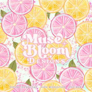 Modèle sans couture d'été Fichier répétitif Kids Fashion Design pour l'impression sur tissu Utilisation commerciale Citrons roses