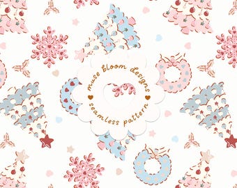 Motif sans couture d'arbres de Noël, papier numérique rétro pour les fêtes, usage commercial