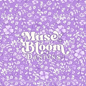 Ditsy Purple Floral Seamless Pattern Repeating File For Fabric Printing Sublimation Commercial Use