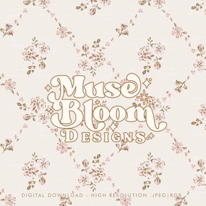 Fichier de motif floral sans couture vintage bohème pour sublimation de tissu - papier numérique - Magali - treillis