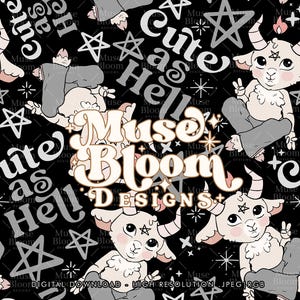 Fichier répétitif de modèle sans couture Halloween mignon comme l'enfer pour l'impression sur tissu par sublimation