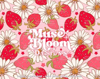 Strawberries Pattern Seamless File For Fabric Printing