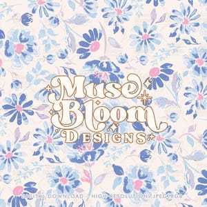 Bright Floral Seamless Pattern Repeat File for Sublimation Light Blue Floral Print - Balancê