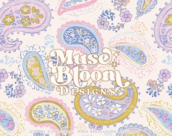 Paisley Seamless Pattern - Balance Pink - For Fabric Printing Sublimation Fashion