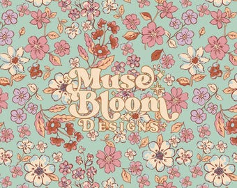 Fall Floral Seamless Pattern: Boho Fabric Print - Sandro Paisley Coordinate