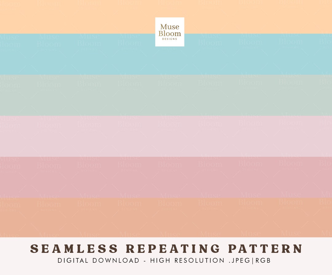 Retro Dusty Pastels Ophelia's Garden Stripes Coordinate Etsy