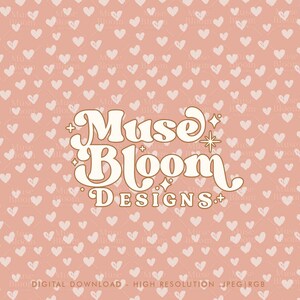 Coordinate Boho Christmas Seamless Pattern Repeat File - Simply Santa - Hearts - Blush