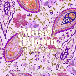 Patrón sin costuras Paisley - Mia - Púrpura - Para impresión de telas Moda por sublimación