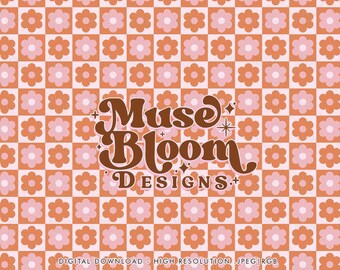 Naadloos bloemenpatroon herfst – Groovy Fabric Print (JPG-bestand)