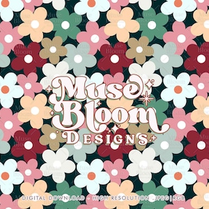 Retro Vintage Flowers Seamless File Repeating Pattern for Kids Fabric Printing Sublimation