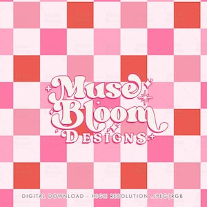 Pink Checkerboard Seamless Pattern Digital File for Fabric Sublimation