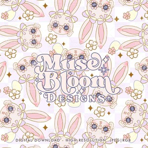 Modèle sans couture floral printanier de lunettes de soleil de lapin de Pâques répétant le fichier pour l&#39;impression par sublimation sur tissu