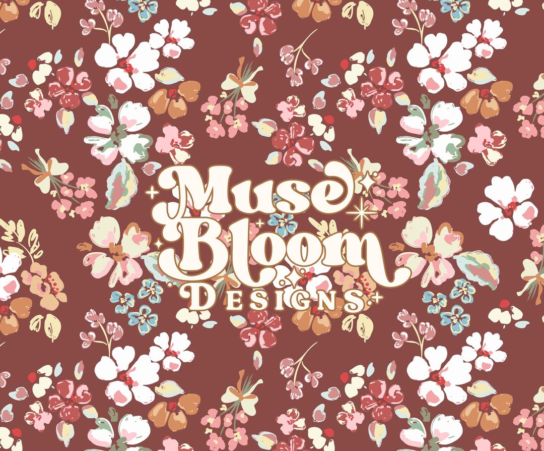 Ditsy Floral Seamless Pattern – Brown Spring Fabric Print (JPG Digital ...