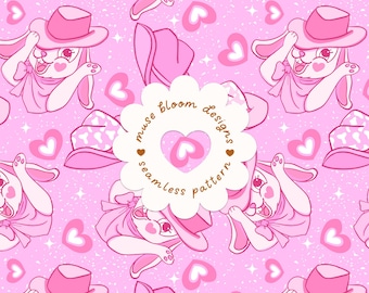 Motif sans couture pour la Saint-Valentin, style cowgirl rose, cœurs western, papier numérique pour tissu de rodéo rétro