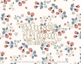 Strawberries Pattern Seamless File For Fabric Printing
