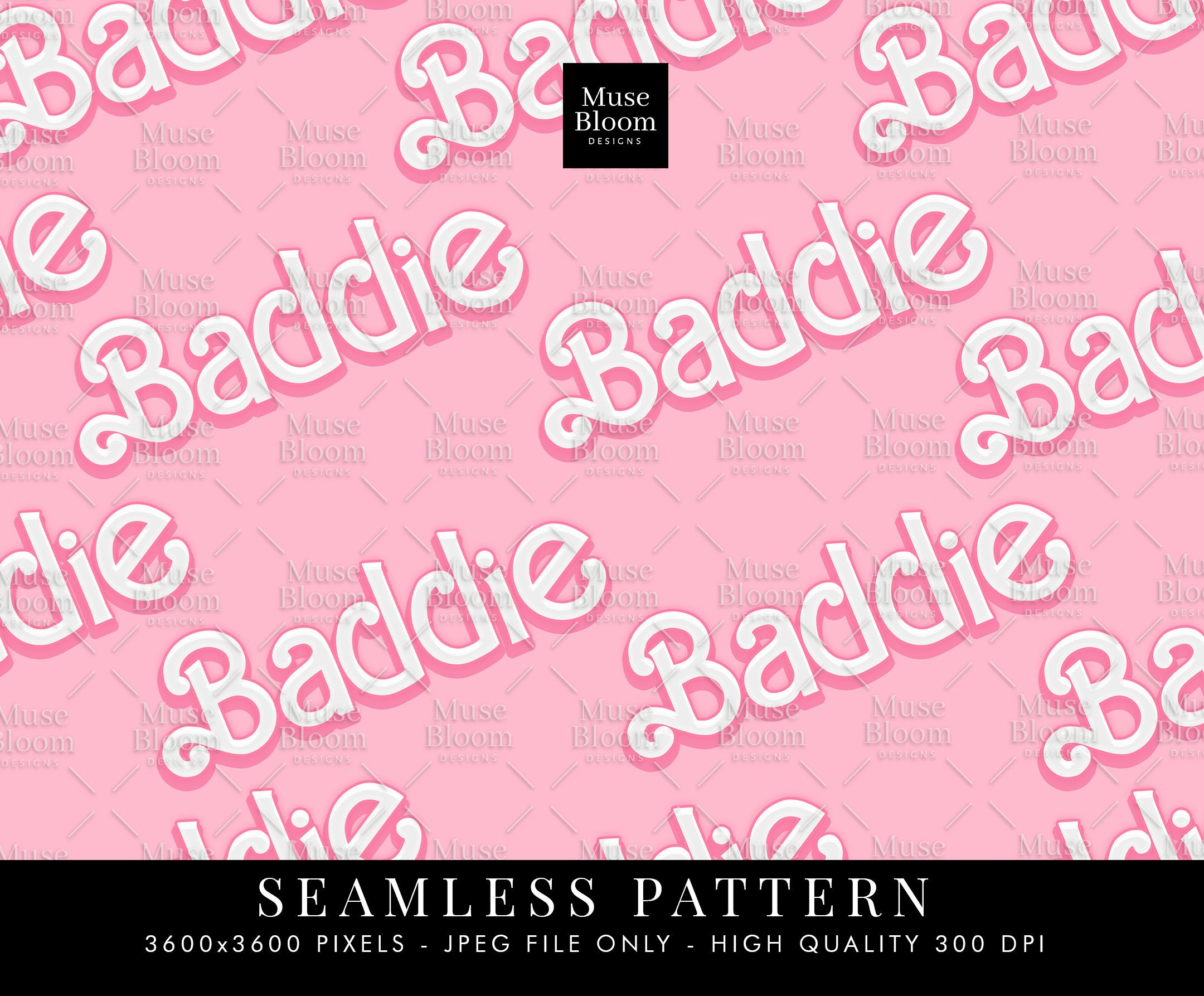 Pink Baddie Seamless Pattern Repeating Fabric Surface Pattern - Etsy