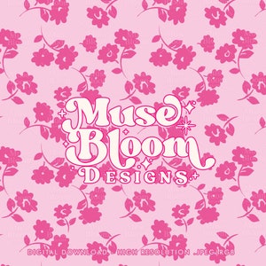 Ditsy Pink Floral Seamless Pattern Repeat File Malibu Doll Coordinate Digital Paper White Pink Flower Fabric Printing Sublimation