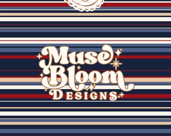 Fall Winter Navy Retro Kilim Stripes Seamless Pattern Repeating File Sublimation Design for Fabric Printing