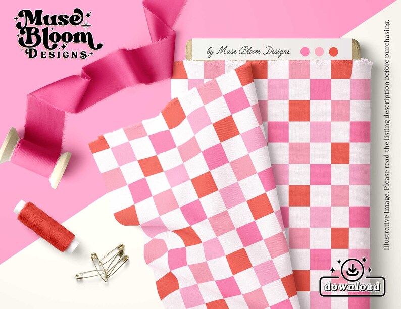 Pink Checkerboard Seamless Pattern Digital File for Fabric - Etsy