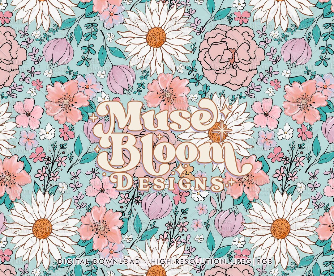 Spring Summer Floral Print Seamless Pattern Repeating File for Fabric ...