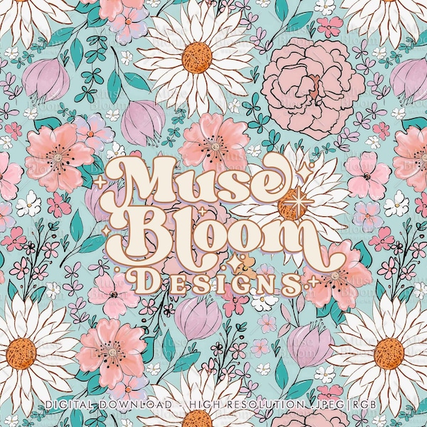 Fichier répétitif de modèle sans couture d'impression florale de printemps été pour l'usage commercial de sublimation d'impression de tissu
