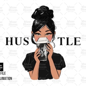Hustle Boss Girl Life Clipart PNG, Hispanic, Latina, sublimation graphics, designs fashion girl t-shirt design, planner sticker