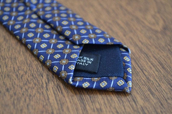 Barneys New York Blue Medallion Tie | 100% Silk |… - image 6