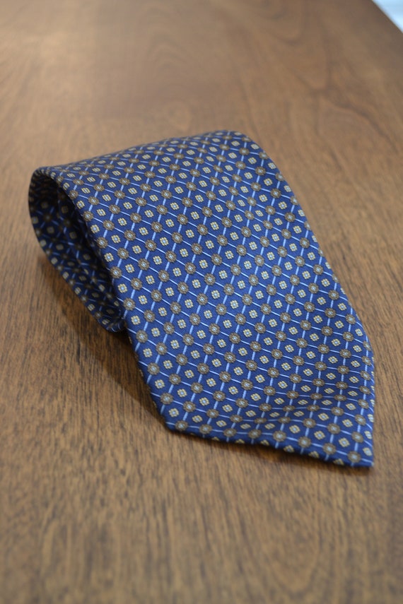 Barneys New York Blue Medallion Tie | 100% Silk |… - image 7