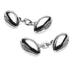 Men&#39;s Christopher Simpson Silver Plated Rugby Cufflinks