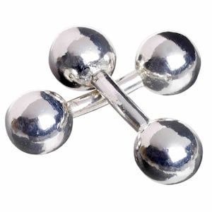 Plata esterlina plateado clásico bola gemelos
