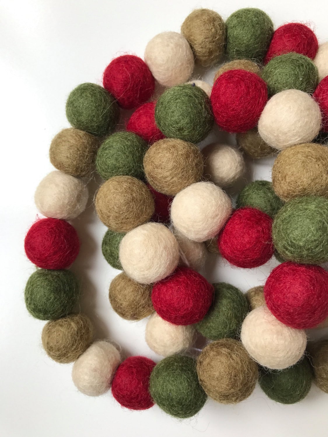 Christmas Garland Felt Ball Garland Pom Pom Garland Etsy