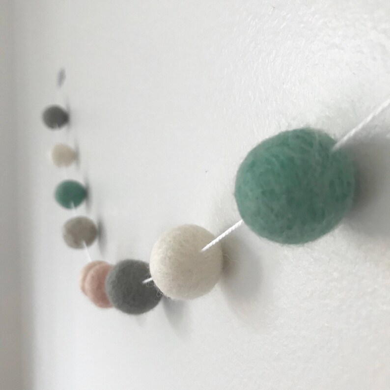 Felt Ball Garland Pom Pom Garland Easter Garland Spring Garland Felt Garland Colorful decor Peace image 2