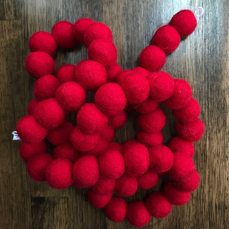 Felt Ball Garland Christmas Garland Felt Ball Garland Pom Etsy