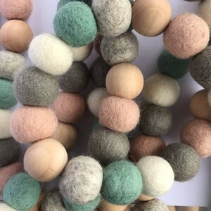 Felt Ball Garland Pom Pom Garland Easter Garland Spring Garland Felt Garland Colorful decor Peace image 4