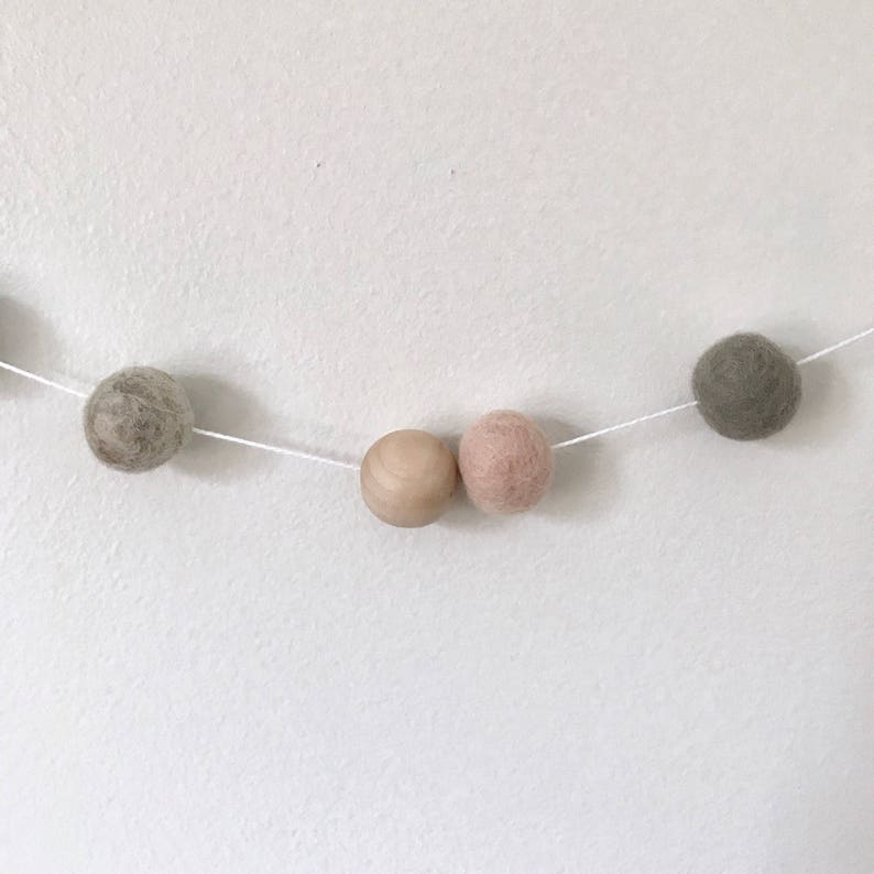 Felt Ball Garland Pom Pom Garland Easter Garland Spring Garland Felt Garland Colorful decor Peace image 3