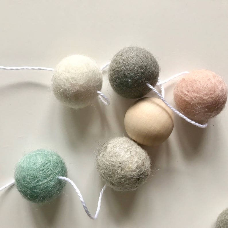 Felt Ball Garland Pom Pom Garland Easter Garland Spring Garland Felt Garland Colorful decor Peace image 6