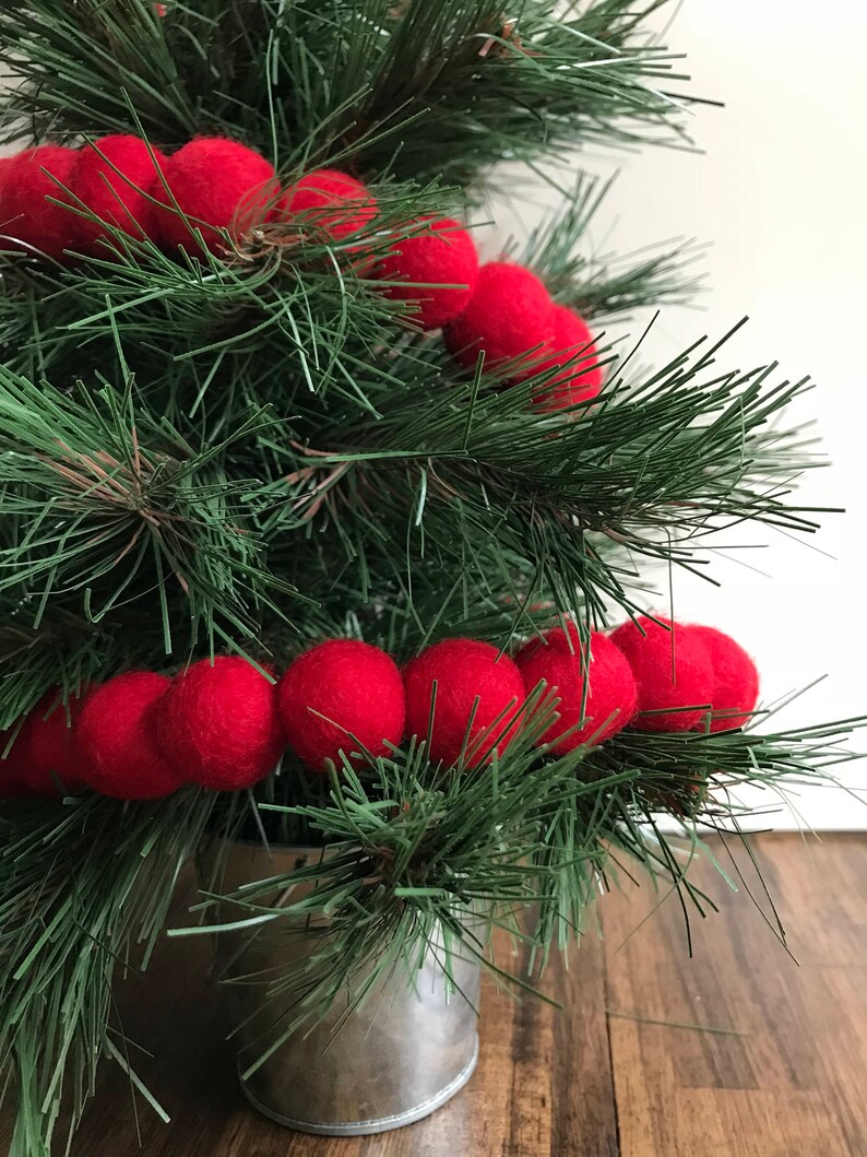 Felt Ball Garland Christmas Garland Felt Ball Garland Pom Etsy