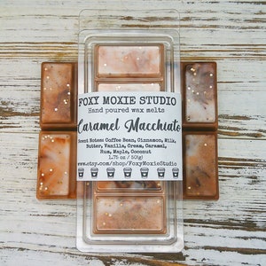 Caramel Macchiato Coffee Scented Sparkly Snap Bar Wax Melts Coffee Lovers Gift Party Favor Gifts
