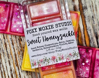 Sweet Honeysuckle Garden Scented Snap Bar Wax Melts, Birthday Gift, Bridal Gifts, Party Favors, Mother's Day Gifts