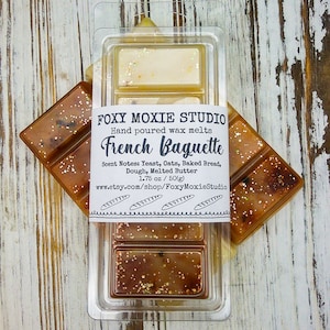 French Baguette Fresh Baked Bread Sparkly Snap Bar Wax Melts Kitchen Scent Birthday and Housewarming Gift, Thanksgiving and Christmas