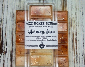 Morning Brew Coffee Scented Sparkly Snap Bar Wax Melts Coffee Lovers Gift, Christmas Gift, Stocking Stuffers