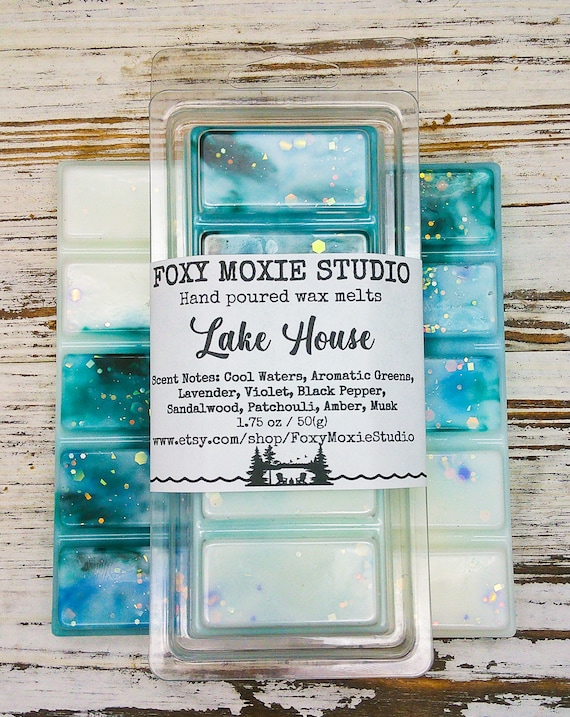 LAKE HOUSE Summer Sparkly Blue Snap Bar Wax Melts, Spring, Summer Vacation Vibes, Lake Home Decor, Birthday Gifts, Party Favors Gift
