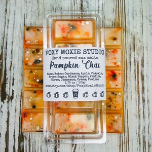 Pumpkin Chai Fall Sparkly Snap Bar Wax Melts Snap Bar, Birthday Gifts, Party Favor, Housewarming, Hostess Gifts, Pumpkin Lover&#39;s