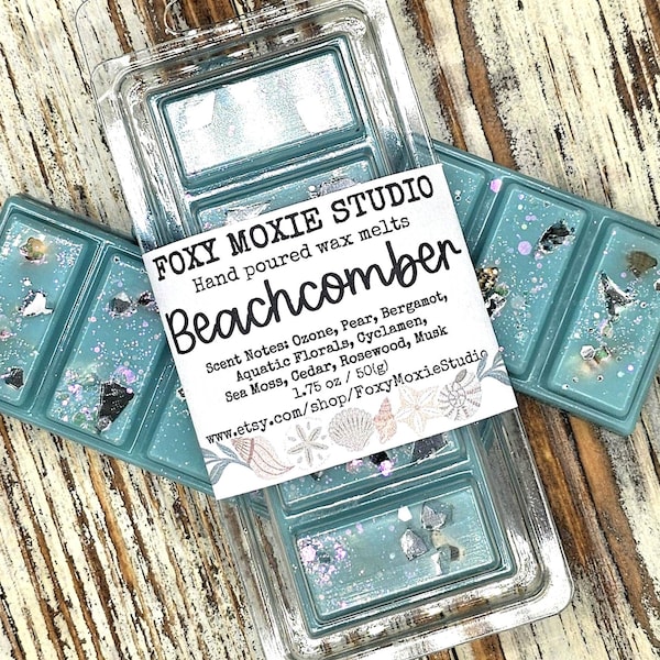 Beachcomber Sea Shell Summer Vibes Sparkly Snap Bar Wax Melts