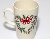 Vintage Lenox Mixed-Matched Mugs, Winter Greetings, Winter Song, Holiday Holly Wreath, and Pine Cone, Excellent Condition