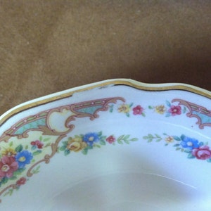 Vintage Mt Clemens China, &#39;Mildred&#39; Pattern, Pastel Florals with Gold Trim on Ivory Porcelain China, Shabby Chic, Circa 1920s