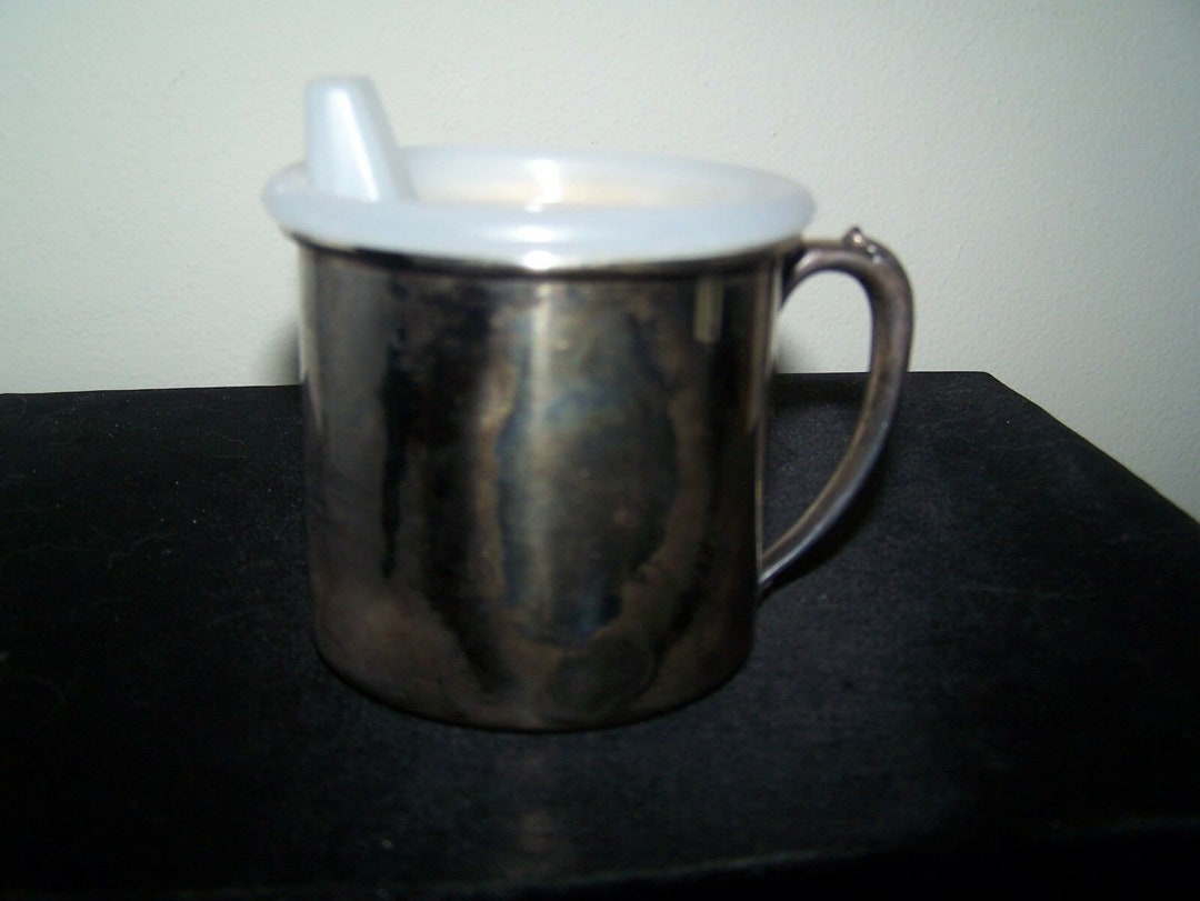 Vintage Oneida Silver Plate Sippy Cup With Plastic Lid Made Etsy