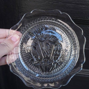 Vintage Iris Herringbone, Clear Depression Glass Saucers, Made in U.S. by Jeannette Glass, 1928-1932, Mint Condition