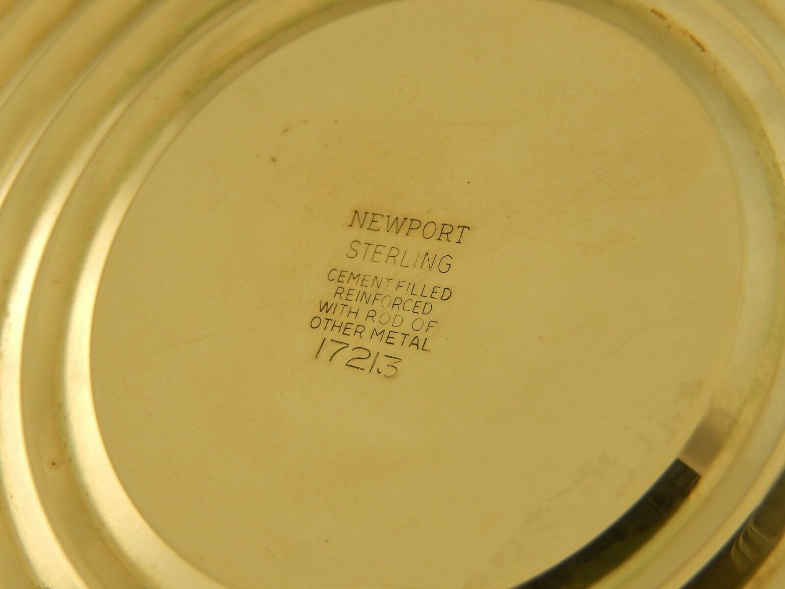 Vintage Newport Sterling Candle Holders, Sterling Silver, Cement