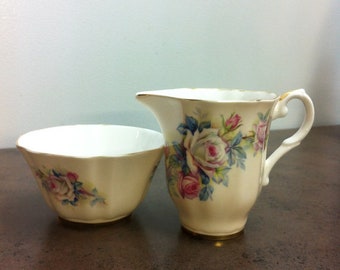 Vintage Royal Grafton Fine Bone China Creamer and Sugar Bowl, Made in England, Circa 1950s